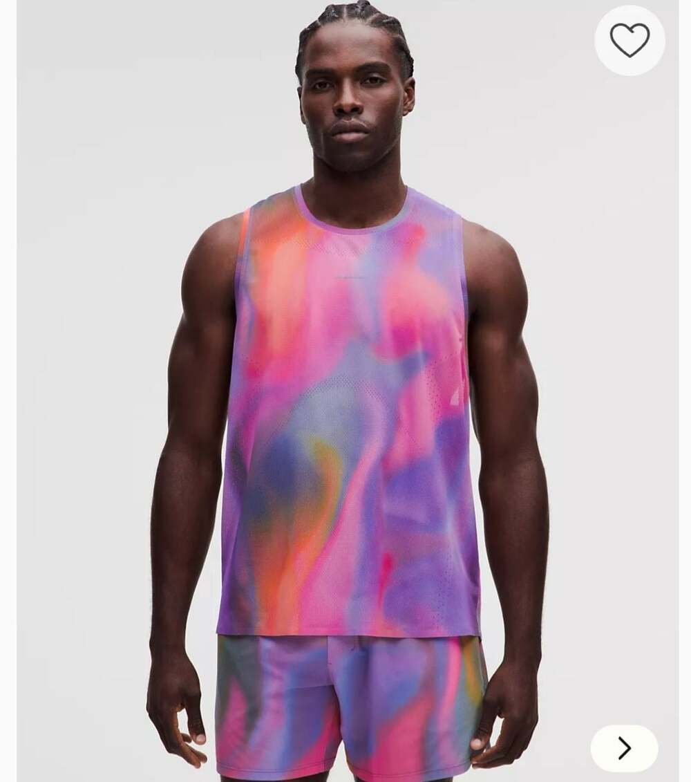 Lululemon Fast and Free Singlet Race Length Speed Glow Multi